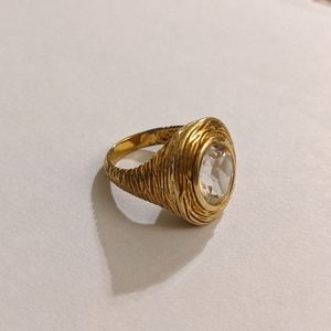 925 CZ Gold Plated Ring